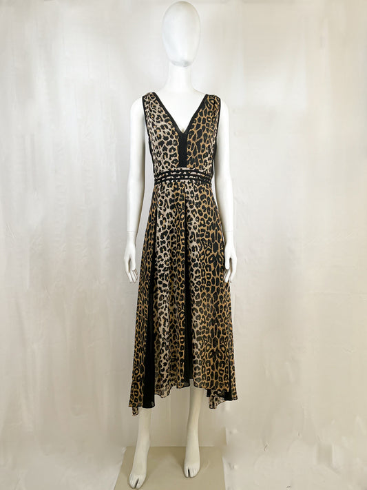 All Saints Leopard Print Sheer Dress