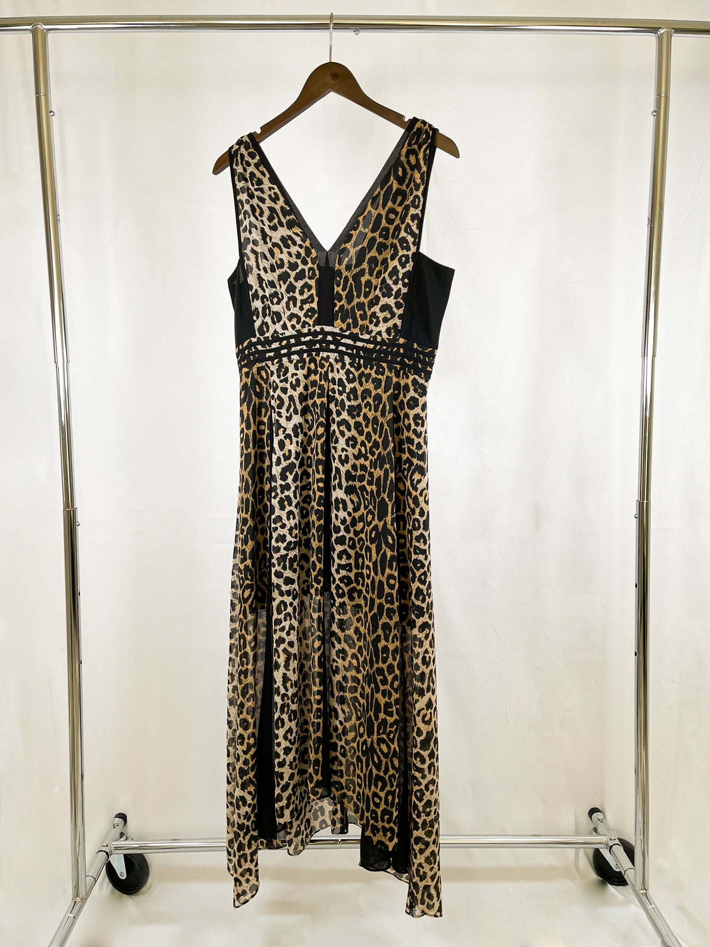 All Saints Leopard Print Sheer Dress